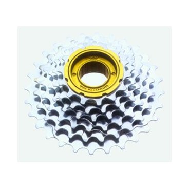 Трещотка велосипедная Tri-DIAMOND, индексная, 6 скоростей, 14-28Т, хром, FW 6SI silver