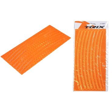 Фото Светоотражающие наклейки на обод TRIX, оранжевые, JY-1301 orange