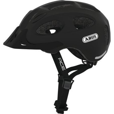 Велошлем ABUS Youn-I-Ace, с LED фонариком, сетка от насекомых, черный, 05-0072612