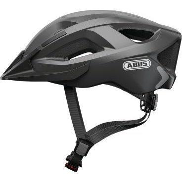 Велошлем ABUS Aduro 2.0, с LED фонариком, сетка от насекомых, титан, 05-0086979