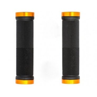 Фото Грипсы Vinca Sport, с металлическими  зажимами, длина 129мм, чёрные, зажим оранжевый, H-G 119 black/orange