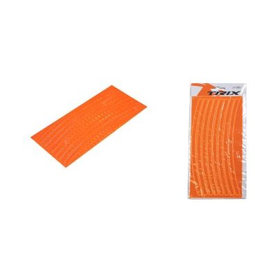 Фото Наклейки TRIX, светоотражающие, на обод, оранжевые, JY-1301 orange