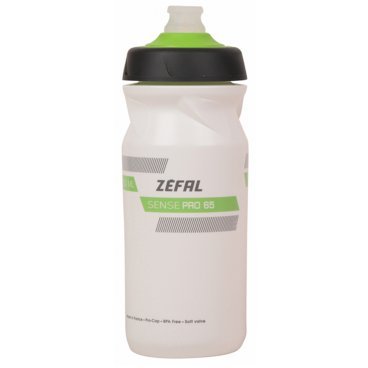 Фляга велосипедная Zefal Sense Pro 65 Bottle, пластик, 650 мл, белый/зеленый, 2023, 1453