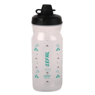 Фляга велосипедная Zefal Sense Soft 65 No-Mud Bottle Translucent, пластик, 650 мл, зеленый/серый, 2023, 155Q