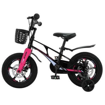 Детский двухколесный велосипед Maxiscoo "Air", Делюкс Плюс, с приставными колесами, 14", 2023