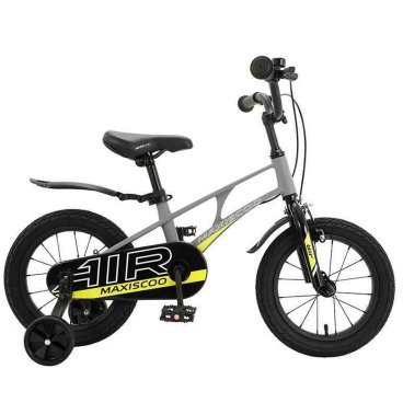 Фото Детский двухколесный велосипед Maxiscoo "Air", Стандарт Плюс, с приставными колесами, 14", 2023, MSC-A1424