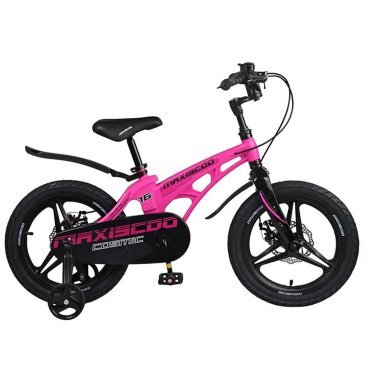 Фото Детский двухколесный велосипед Maxiscoo "Cosmic", Делюкс, с приставными колесами, 16", 2023, MSC-C1626D