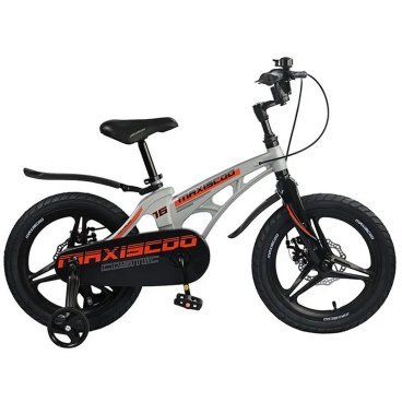 Детский двухколесный велосипед Maxiscoo "Cosmic", Делюкс, с приставными колесами, 16", 2023, MSC-C1626D