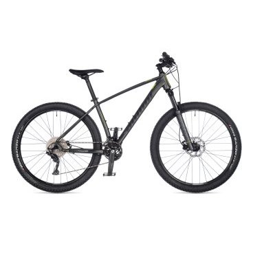 Велосипед горный AUTHOR Traction, серый/черный/салатовый, 2023, 21-2300000136