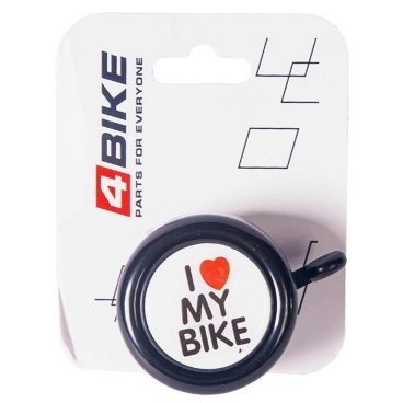 Велозвонок 4BIKE BB3202-Blk, алюминий+пластик, D-54мм, черный, ARV000156
