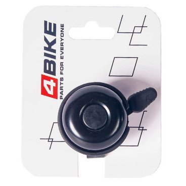 Велозвонок 4BIKE BB3207-Blk, алюминий+пластик, D-40 мм, черный, ARV000158