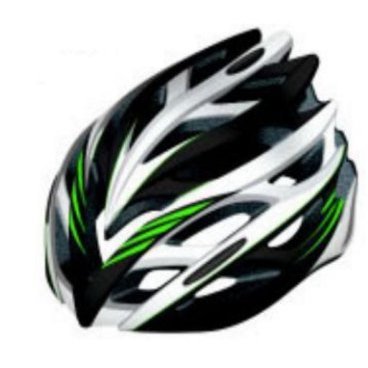 Фото Велошлем защитный STELS FSD-HL008 (in-mold), размер L (54-61 см), зелёно-чёрно-белый, 600314