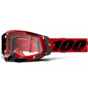 Веломаска 100% Racecraft 2 Goggle Red / Clear Lens, 50009-00003
