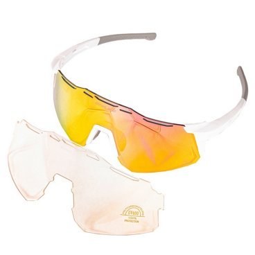 Фото Очки солнцезащитные Enlee E-300, белая оправа, сменные золотисто-оранжевые линзы, ARV000489