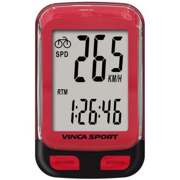 Велокомпьютер Vinca Sport, 12 функций, беспроводной, красный, V-3600 red _УЦЕНКА